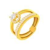 22k Yellow Cubic Zirconia Cocktail Rings in size 7 and total gold weight of 4.38g